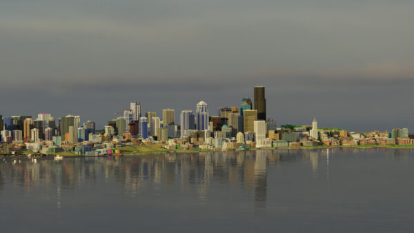 Wallpaper Seattle, Minecraft, Skyscraper, City