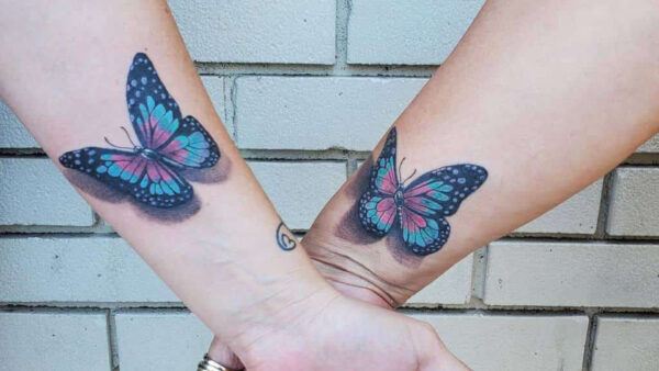Wallpaper Colorful, Tattoo, Butterfly, Hands