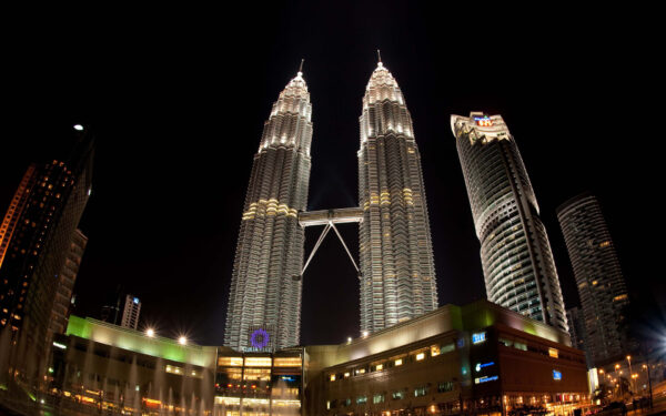 Wallpaper Night, View, Petronas, Towers