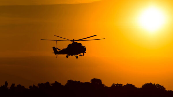 Wallpaper Mil, Helicopter, Silhouette, Attack