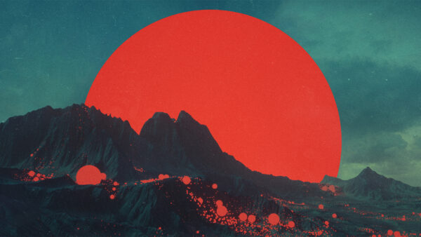 Wallpaper Moon, Red