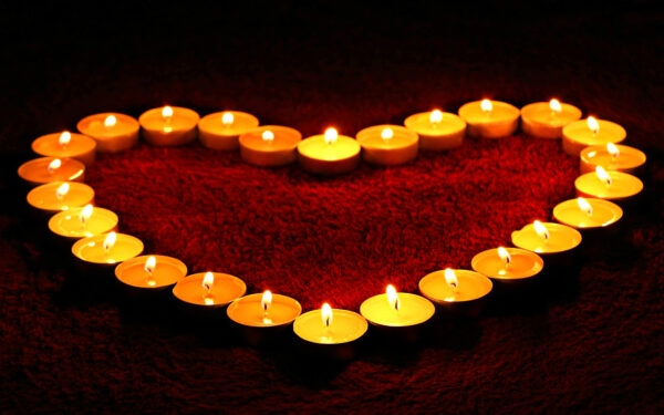Wallpaper Candles, Heart, Love