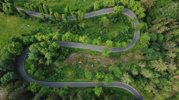 Wallpaper Turnings, Road, Nature, Aerial, Desktop, Forest, View