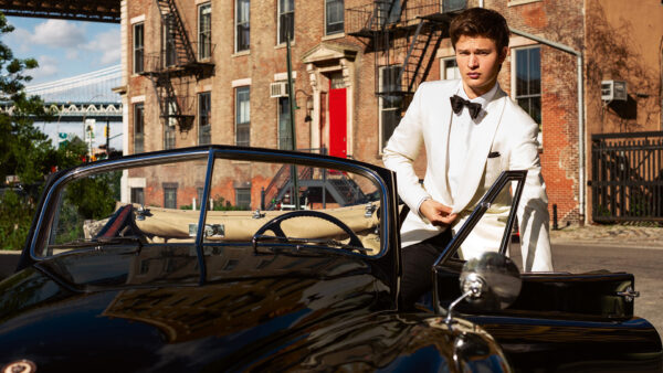 Wallpaper Suit, Car, Ansel, Inside, White, Elgort, Boys, Standing, Wearing, Black, Coat