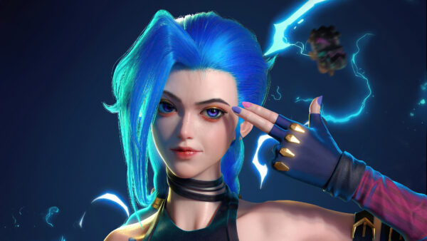 Wallpaper Hair, Legends, Jinx, Eyes, Blue, League