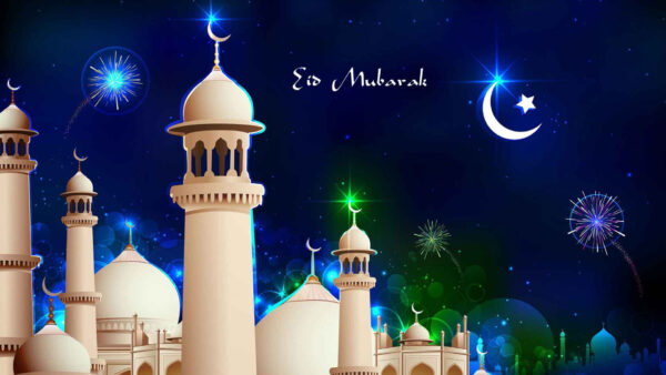 Wallpaper Starry, Background, Mubarak, Eid, Mosque, Sky