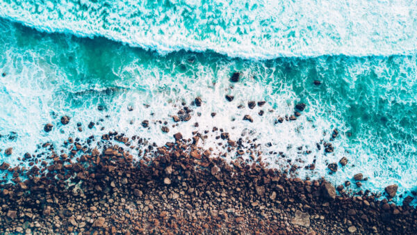 Wallpaper View, Ocean, Aerial, Waves, Sea, Stone, Coast, Foam