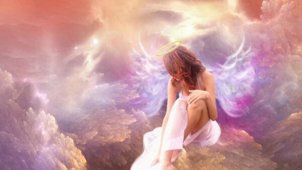 Wallpaper Angel, Colorful, Background, Sky