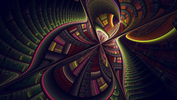 Wallpaper Lines, Fractal, Abstract, Abstraction, Shapes, Colorful