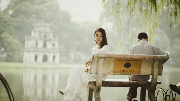 Wallpaper Bench, Stone, Sitting, Sad, Couple