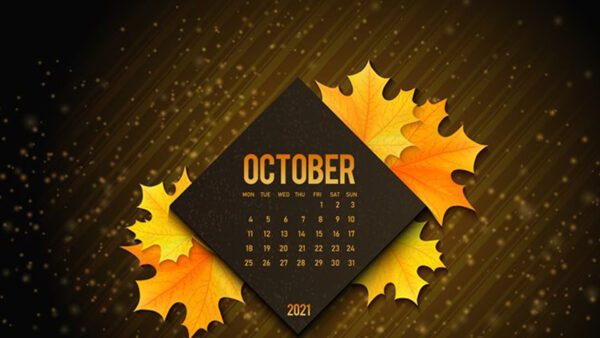 Wallpaper Black, Lines, October, Autumn, Background, Calendar