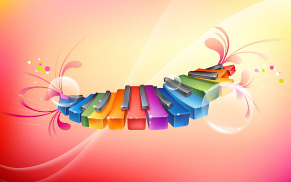 Wallpaper Piano, Colorful, Rhythmic