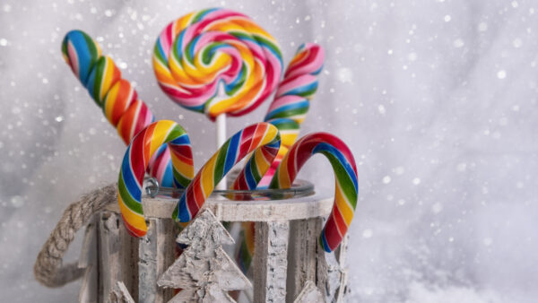 Wallpaper White, With, Background, Canes, Colorful, Cane, Candy, Mobile, Desktop