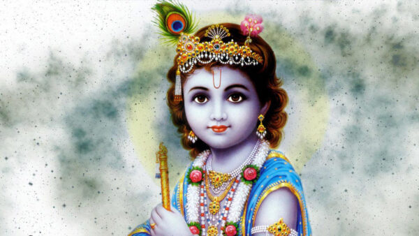 Wallpaper Krishna, Flute, Peacock, Feather, God