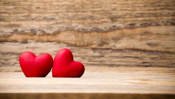 Wallpaper Two, Shapes, Heart, Love, Red, Wood