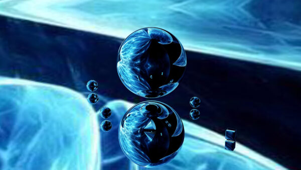 Wallpaper Abstract, Ball, CGI, Digital, Reflection, Art, Blue