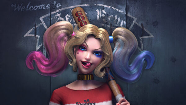 Wallpaper With, Eyes, Quinn, Harley, Blonde, Hair, Blue