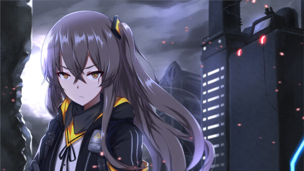 Wallpaper Building, Background, Desktop, UMP45, And, Girls, Sky, Dark, Lights, Games, Frontline, With