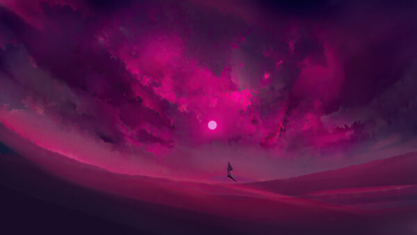 Wallpaper Artistic, Clouds, Desktop, Sky, Mobile, Pink, Desert, Minimalism, Moon