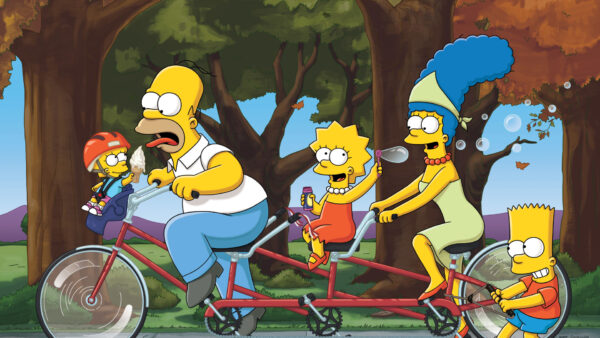 Wallpaper Bart, Family, Lisa, Bicycle, Simpson, Simpsons