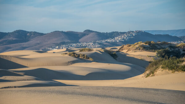 Wallpaper Nature, Sand, View, And, Blue, Landscape, Village, Desert, Hills, Under, Sky