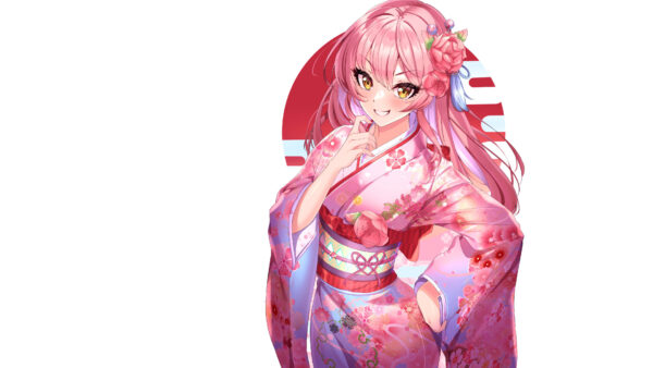 Wallpaper Hair, Background, Kimono, Girl, Pink, Anime, White