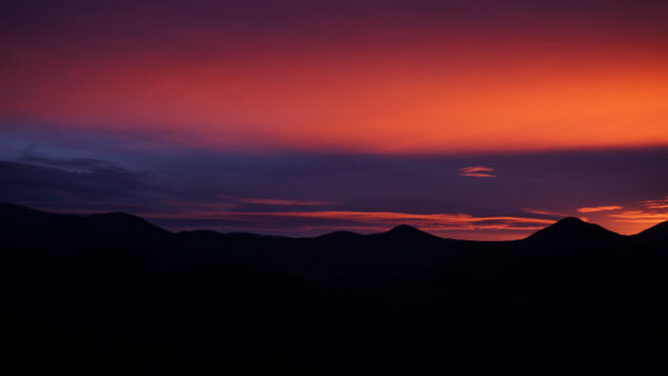 Wallpaper Purple, Background, Dark, Twilight, Hills, Sky