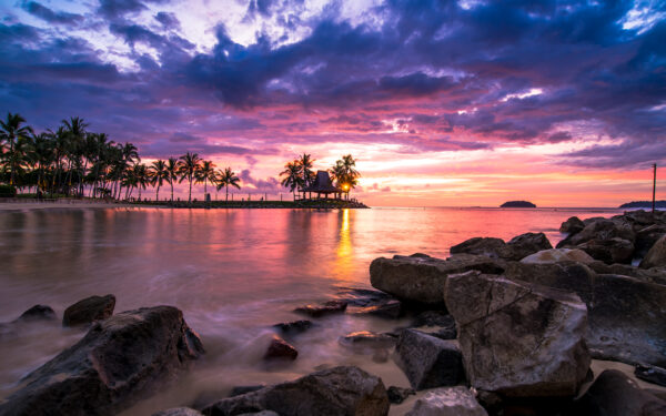 Wallpaper Beach, Sunset, Resort