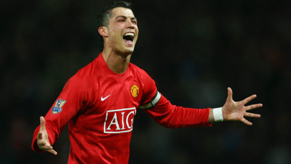 Wallpaper Red, Happy, Sports, CR7, Ronaldo, Black, Wearing, Background, Face, Cristiano, Dress