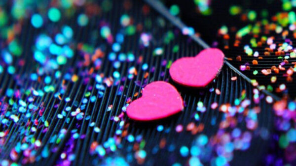 Wallpaper Glittering, Desktop, Heart, Stripe, Background, Glitter, Pink, Shape, Two