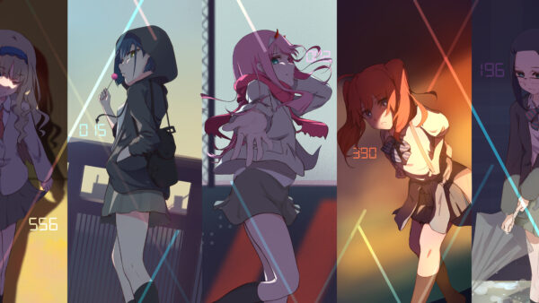 Wallpaper Ichigo, The, Two, Ikuno, Darling, Kokoro, Miku, FranXX, Anime, Zero