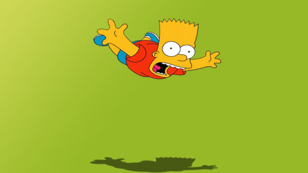 Wallpaper Background, With, Bart, Flying, Green, Simpson, Desktop, Shadow, Movies, High