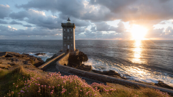 Wallpaper Horizon, Kermorvant, Travel, France, Lighthouse