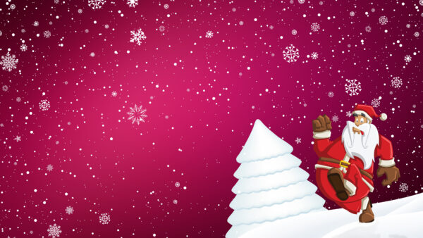 Wallpaper Pink, Beard, White, Snowflake, Santa, Hat, Desktop, Man, Christmas, Background