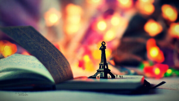 Wallpaper Bokeh, Background, Page, Colorful, Eiffel, Book, Tower, Lights, Photography, Toy