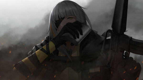 Wallpaper Background, With, Games, Desktop, M16A1, Smoke, Frontline, Patch, Girls, Eye