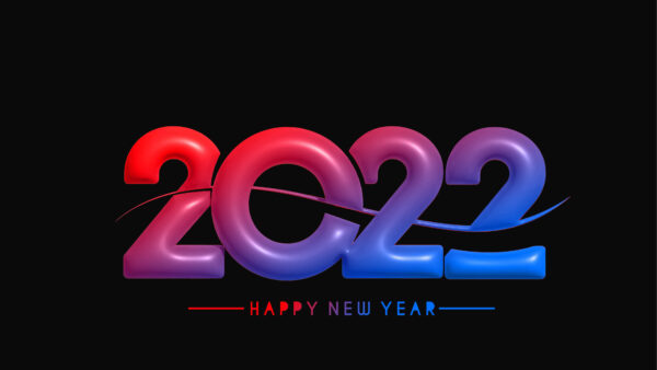 Wallpaper Black, Red, Year, Background, Blue, Happy, New, 2022