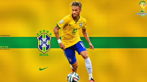 Wallpaper Blue, Yellow, Neymar, Dress, Wearing, Background, Sports