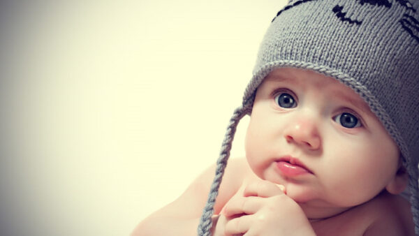Wallpaper Baby, Child, Ash, Cap, Background, Wearing, Knitted, Cute, White, Woolen