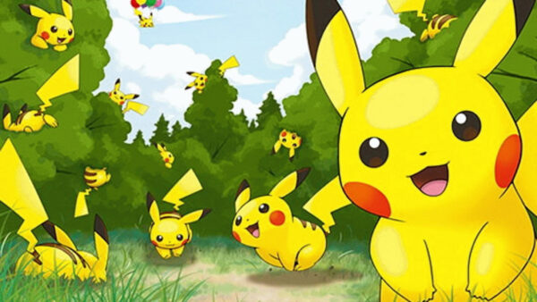 Wallpaper Pikachu, Background, Trees