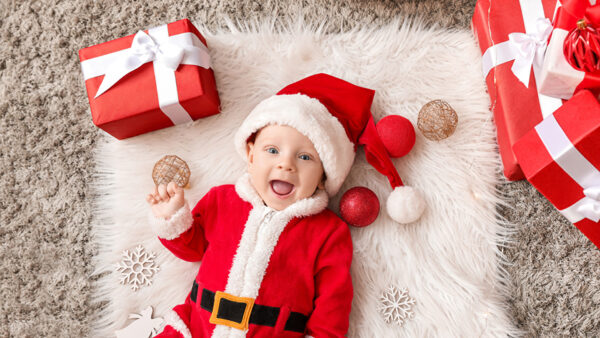 Wallpaper Claus, Cap, Infant, Dress, Baby, Wearing, Santa, And, Christmas, Cute