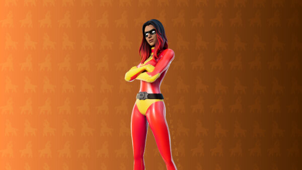 Wallpaper Suit, Yellow, Joltara, Red, Fortnite