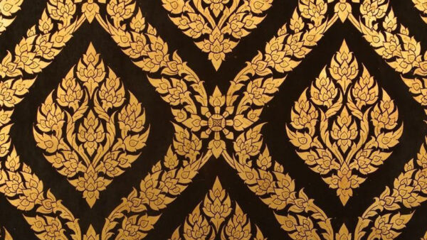 Wallpaper Shapes, Gold, And, Black, Designed, Art