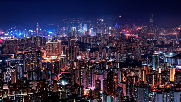 Wallpaper Cityscape, HongKong, Night