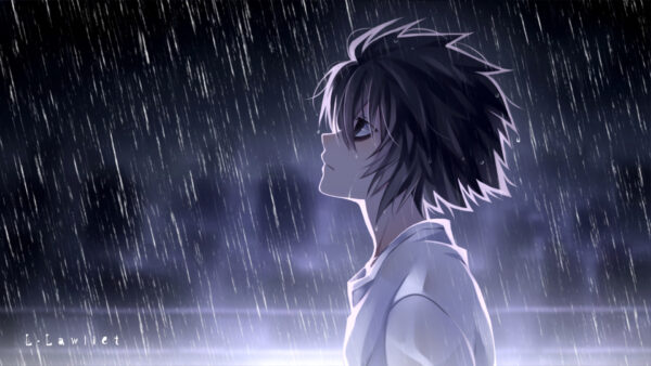 Wallpaper Anime, Light, Death, Note, Yagami, Rain