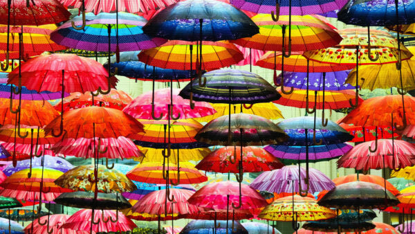 Wallpaper Colorful, Umbrellas