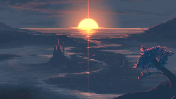 Wallpaper Sunset, Artwork