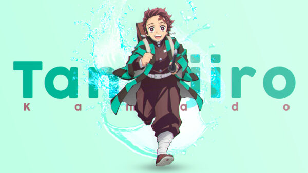 Wallpaper Slayer, With, Tanjiro, Demon, Desktop, Green, Background, Milky, Kamado, Anime