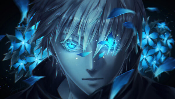 Wallpaper Gojo, Eyes, Jujutsu, Hair, White, Kaisen, Blue, Satoru