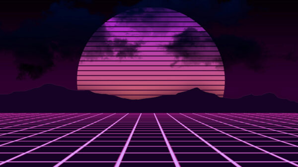 Wallpaper Art, Desktop, Sun, Digital, Vaporwave, Purple